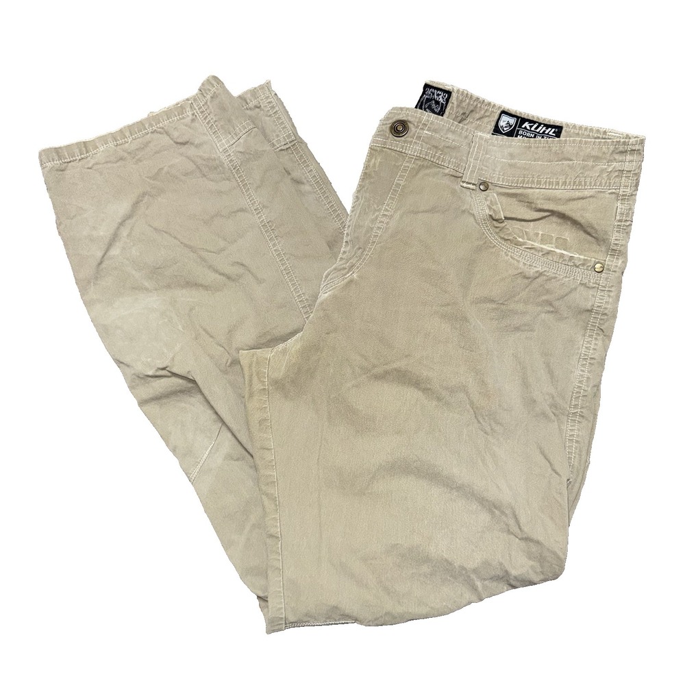 KUHL Revolvr Pants Mens 36x32 Articulated Knees Gusseted Hiking Outdoor Tan